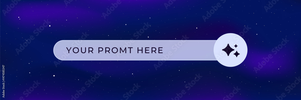 Ai design element featuring a text input field with star icons for artificial intelligence interface. Ai design element featuring a text input field with star icons for artificial intelligence interface.