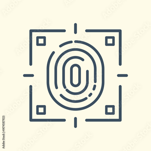Fingerprint Scan Targeted for Identification flat design Illustration