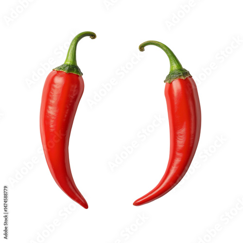 Red Chili Pepper Isolated on White Background for Cooking, Spices and Hot Food Photography
