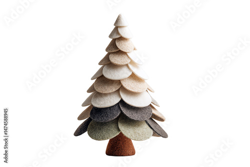 Wallpaper Mural Felt Christmas tree decoration with layered felt pieces, white isolate background Torontodigital.ca