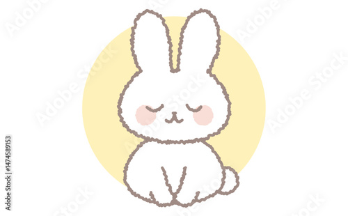 シンプルでかわいい月とうさぎのイラスト