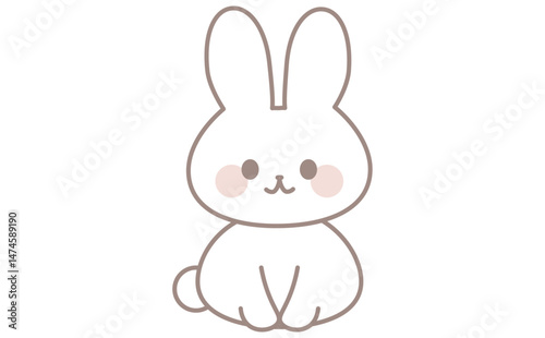 シンプルでかわいいうさぎのイラスト