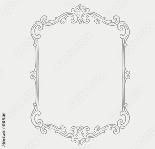 Vintage ornate border frame. Wedding frame.