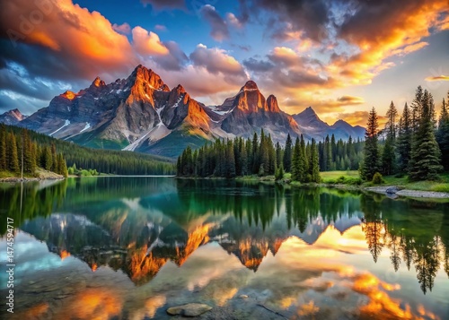 Serene Asian Landscape with Copy Space: Rolling Hills and Tranquil Waters at Dawn