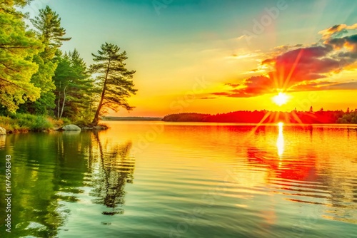 Serene Lake Massabesic Sunset: New Hampshire Landscape Photography