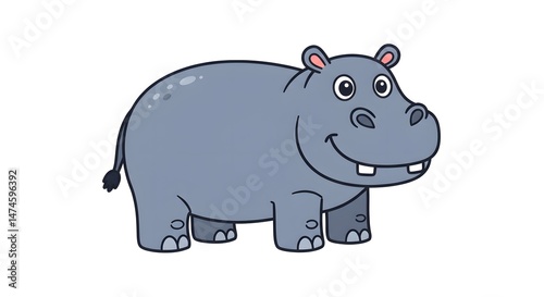 Cartoon hippopotamus illustration