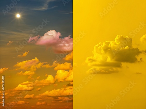 Serene Twilight Sky: Pastel Pink and Orange Sunset Hues