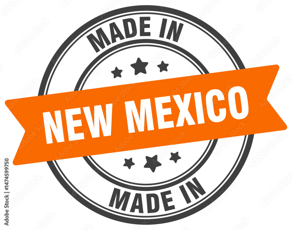 Fototapeta premium Made in New Mexico round sign. Made in New Mexico stamp.
