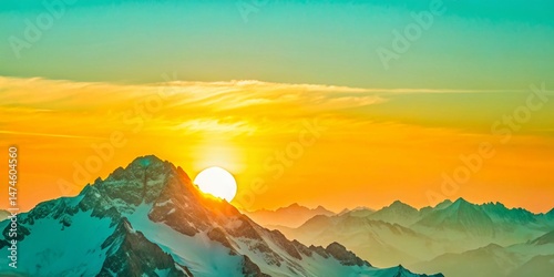 Silhouette of Mountains at Sunset, Dramatic Landscape Photography