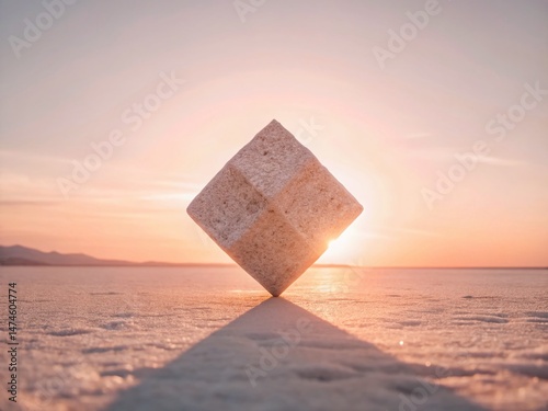 Silhouette of Rhombic Stone Structure at Sunset