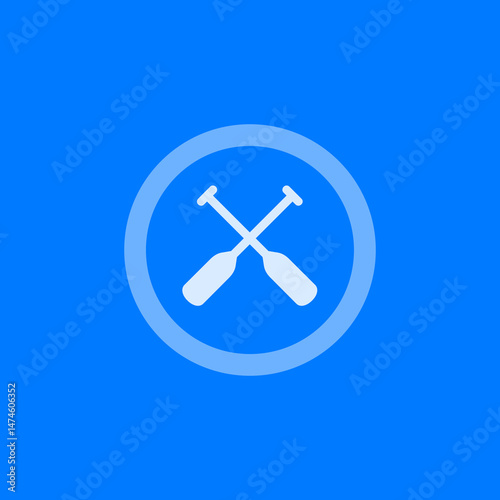Crossed Oars Circle Icon
