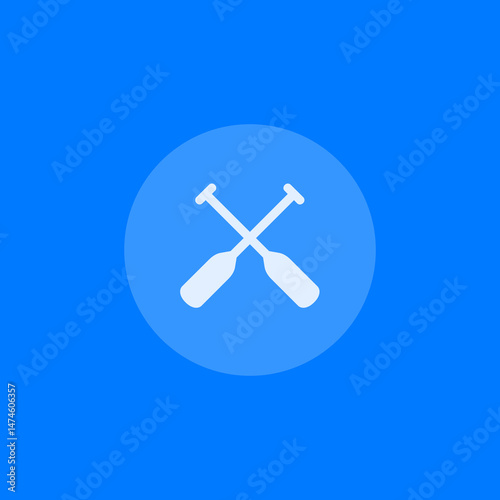 Crossed Oars Circle Fill Icon