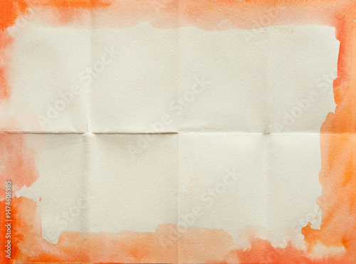 Blank paper folded in eight, texture background