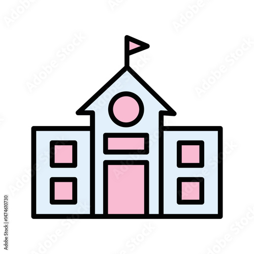 School Building Vector Icon