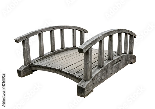 Wallpaper Mural A small wooden bridge isolated on a white background Torontodigital.ca