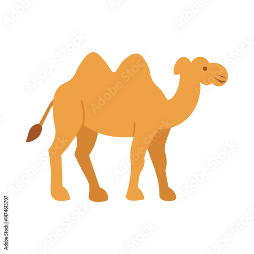 Flat Cartoon Camel Illustration – Cute Desert Animal Vector for Eid al-Adha and Safari Theme