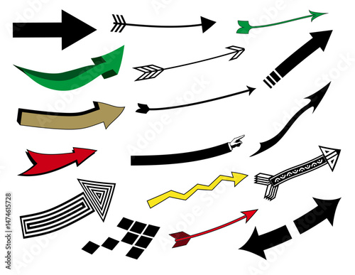  Creative Hand-Drawn Arrow Set – Multicolor Directional Icons