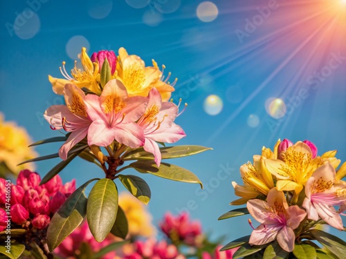 Sunny Day in Blooming Rhododendron Park - Bokeh Photography