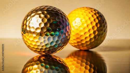 Surreal 3D Rendered Golf Ball on White Background - Abstract Sports Photography