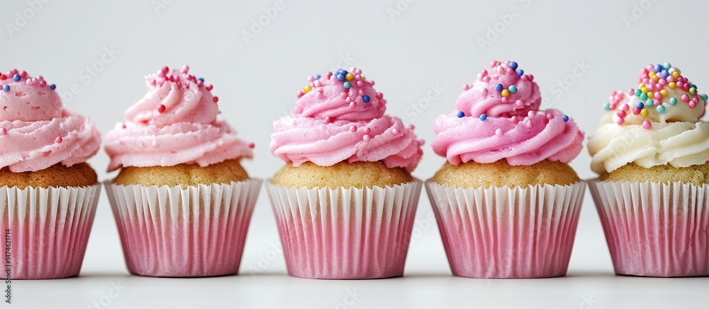 Row of Delicious Cupcakes Row of Delicious Cupcakes