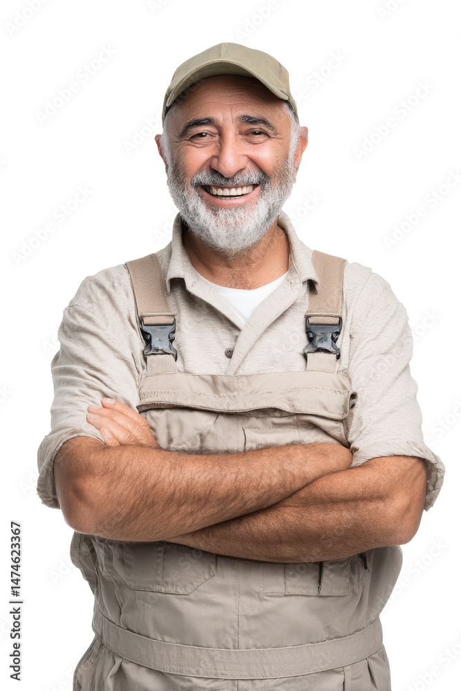 Catch of the Day – Smiling Fisherman Isolated Catch of the Day – Smiling Fisherman Isolated