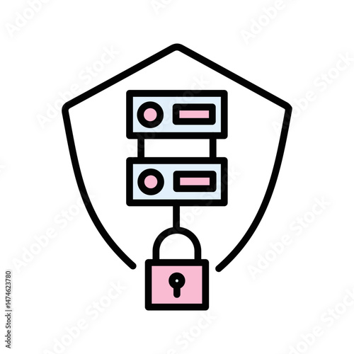 Secure Server Vector Icon