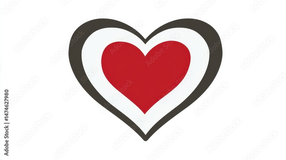 Heart Symbol with Modern Design and Bold Colors Featuring Red and White Elements Heart Symbol with Modern Design and Bold Colors Featuring Red and White Elements