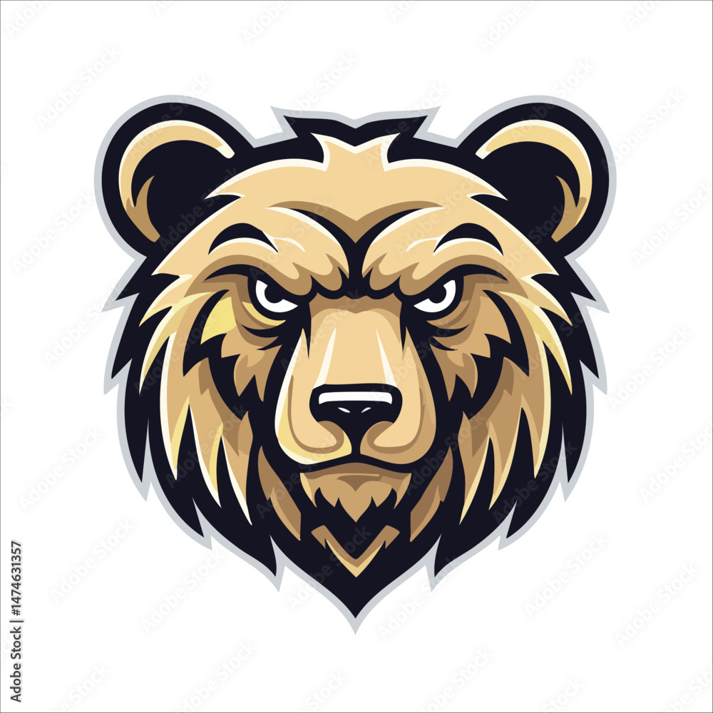 Fototapeta premium Vector Bear Head Illustration