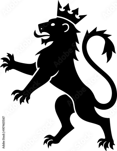 Heraldic Lion Emblem – Medieval Coat of Arms Silhouette