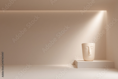 cozy room decorated in pastel tones warm light creating calm atmosphere