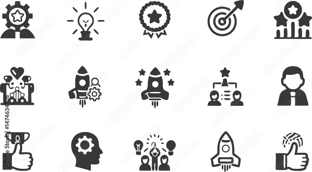 motivation line icon set vector pictograms of per.eps motivation line icon set vector pictograms of per.eps