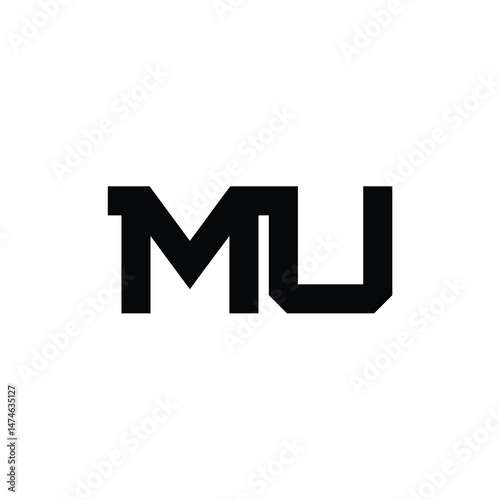 MU monogram logo design letter text name symbol monochrome logotype alphabet character simple logo
