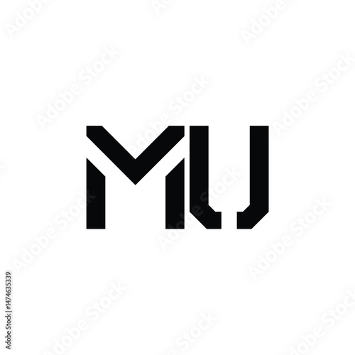 MU monogram logo design letter text name symbol monochrome logotype alphabet character simple logo