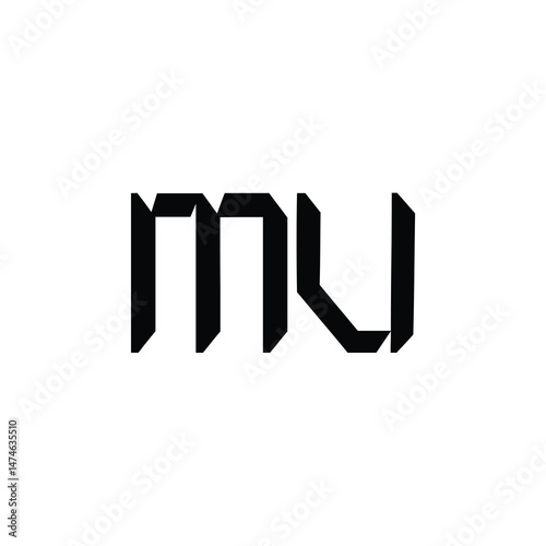 MU monogram logo design letter text name symbol monochrome logotype alphabet character simple logo