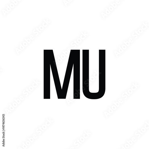 MU monogram logo design letter text name symbol monochrome logotype alphabet character simple logo