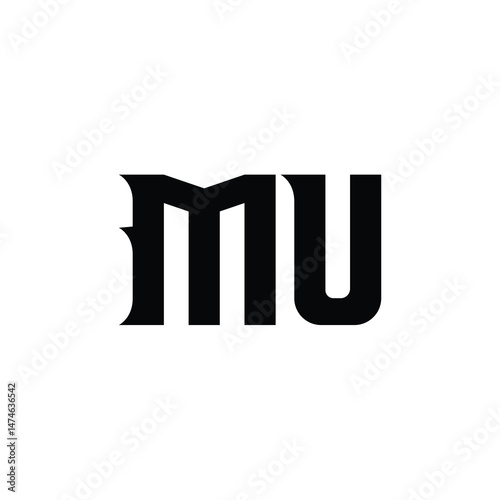 MU monogram logo design letter text name symbol monochrome logotype alphabet character simple logo