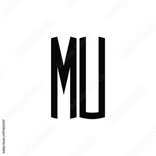 MU monogram logo design letter text name symbol monochrome logotype alphabet character simple logo