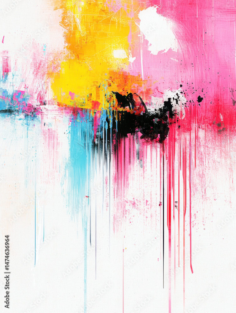 Fototapeta premium Vibrant abstract art with splashes of color and texture