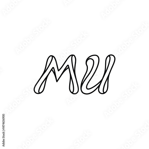 MU monogram logo design letter text name symbol monochrome logotype alphabet character simple logo