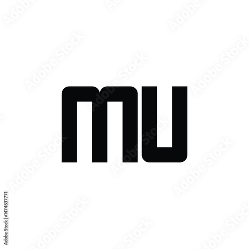 MU monogram logo design letter text name symbol monochrome logotype alphabet character simple logo