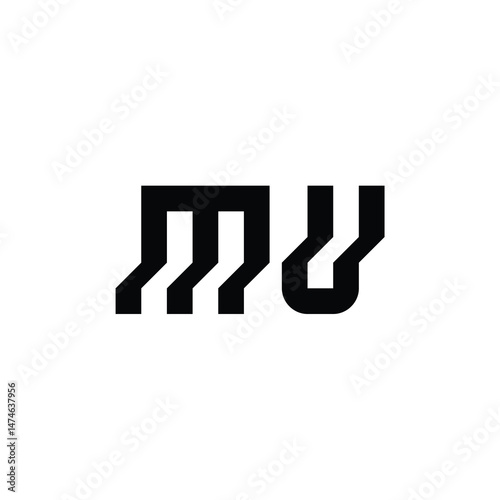 MU monogram logo design letter text name symbol monochrome logotype alphabet character simple logo