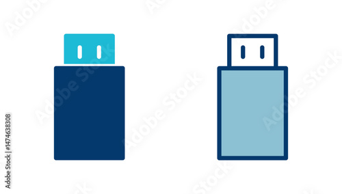Usb icon vector isolated on white background. Flash disk icon vector