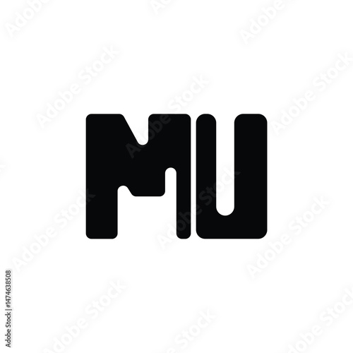 MU monogram logo design letter text name symbol monochrome logotype alphabet character simple logo