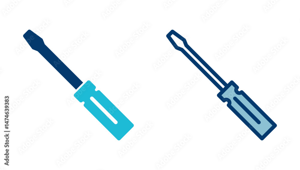 Screwdriver icon vector isolated on white background. Screwdriver vector icon Screwdriver icon vector isolated on white background. Screwdriver vector icon