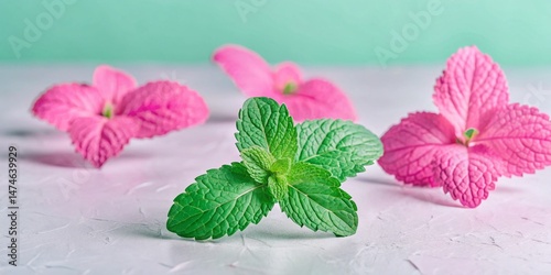 Vibrant Fresh Mint Leaves Isolated on White Background - Culinary & Herbal Uses