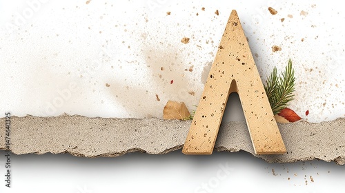 Stylish Minimalist Design with Concrete Background and Natural Elements for Creative Projects
