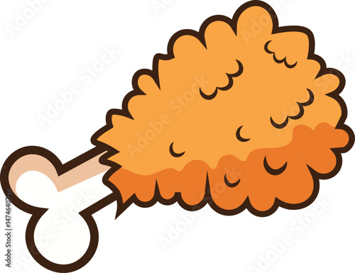 Fried chicken, clipart, illustration for backgrounds and textures
