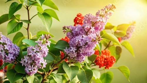 Vibrant Lilac Bush in Full Spring Bloom - Vertical Video Stock Footage