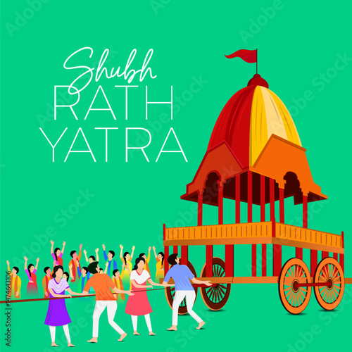 Traditional Indian Rath Yatra Poster Design – Lord Jagannath, Balabhadra, Subhadra