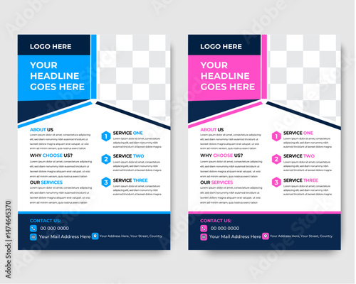 "Professional and Modern Corporate Business Flyer Design Template for Company Promotion, Marketing, Branding, Advertising, and Agency Services with Clean Layout and Creative Style"
